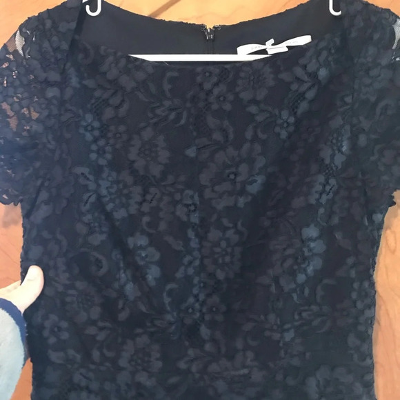 NWOT$398 Diane von Furstenberg DWF Ainsley Floral Lace Black Sheath Dress 4 - Picture 4 of 8